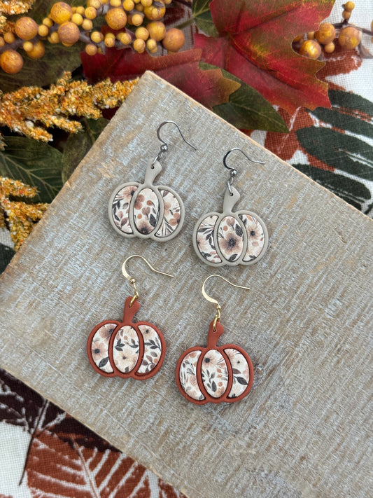 Pumpkin Inlay Dangles