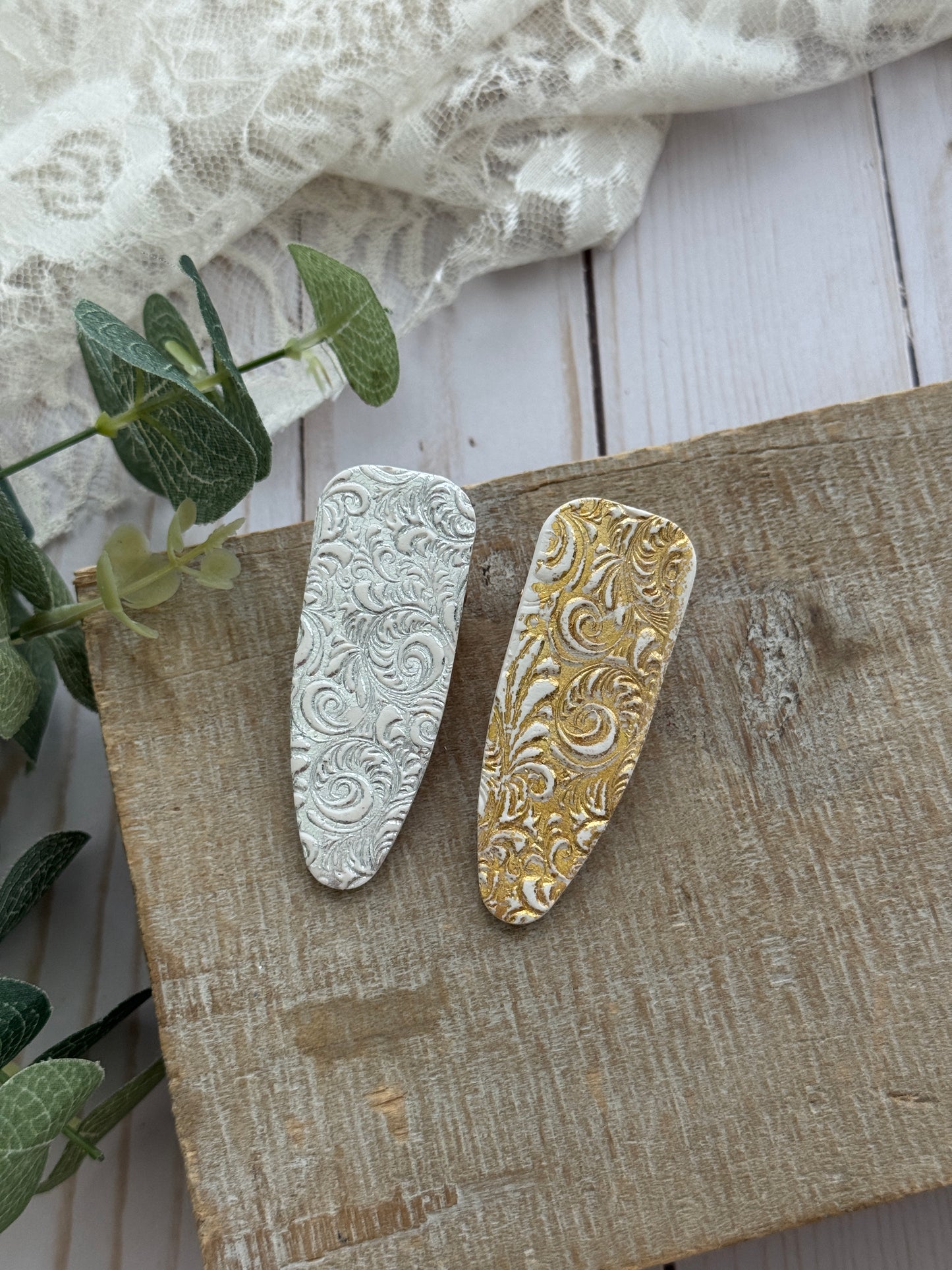 Gold and Silver Foiled Hair Clips