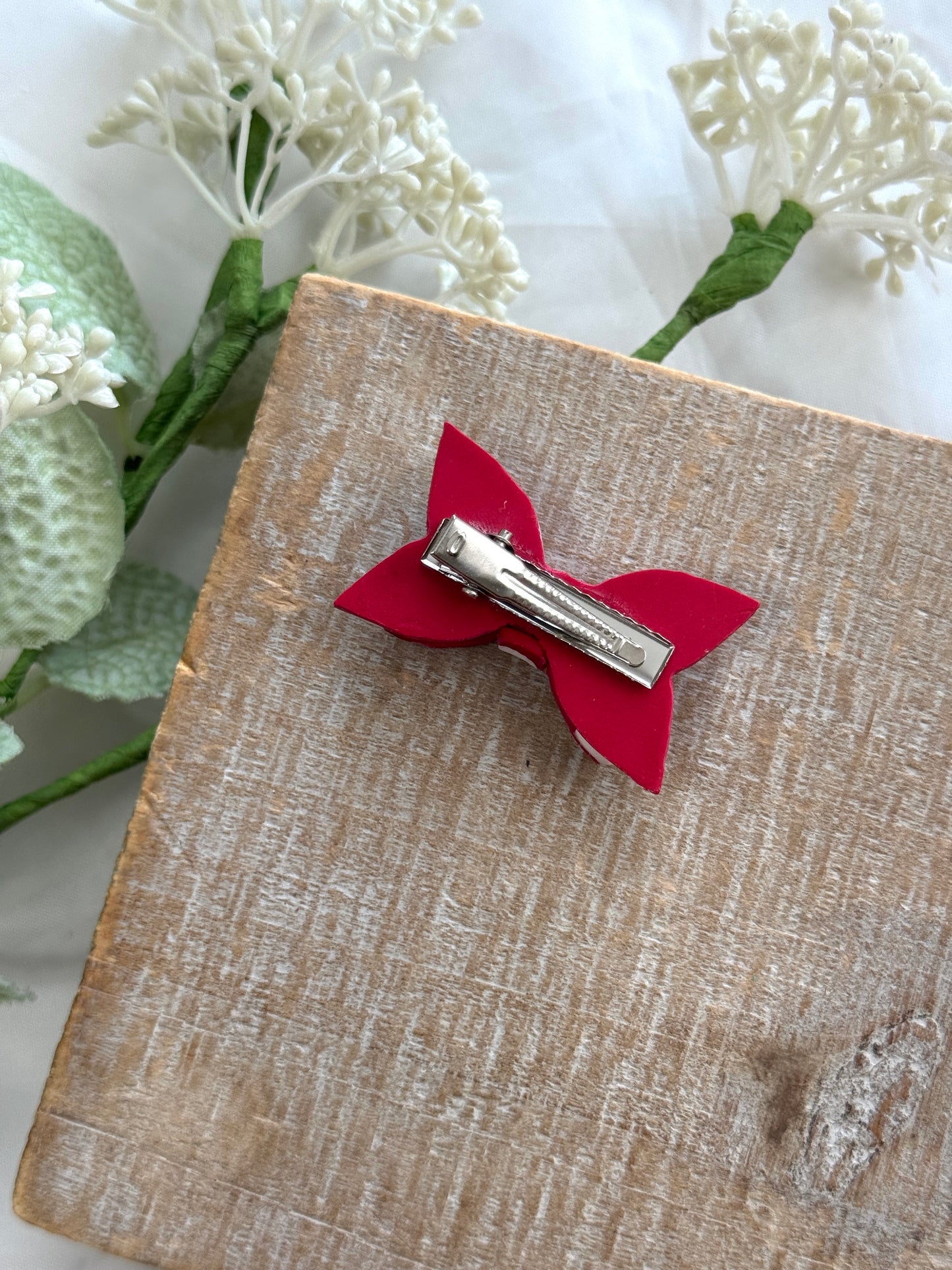 Polka Dot Bow Hair Clip