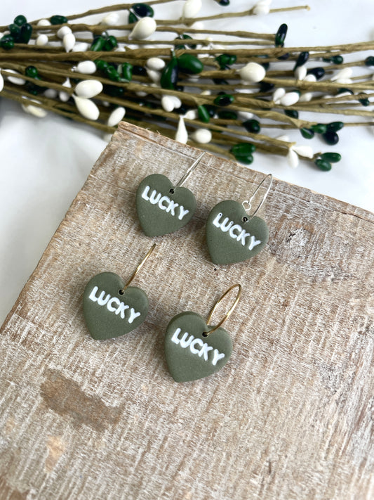 Mini Lucky Heart Hoops