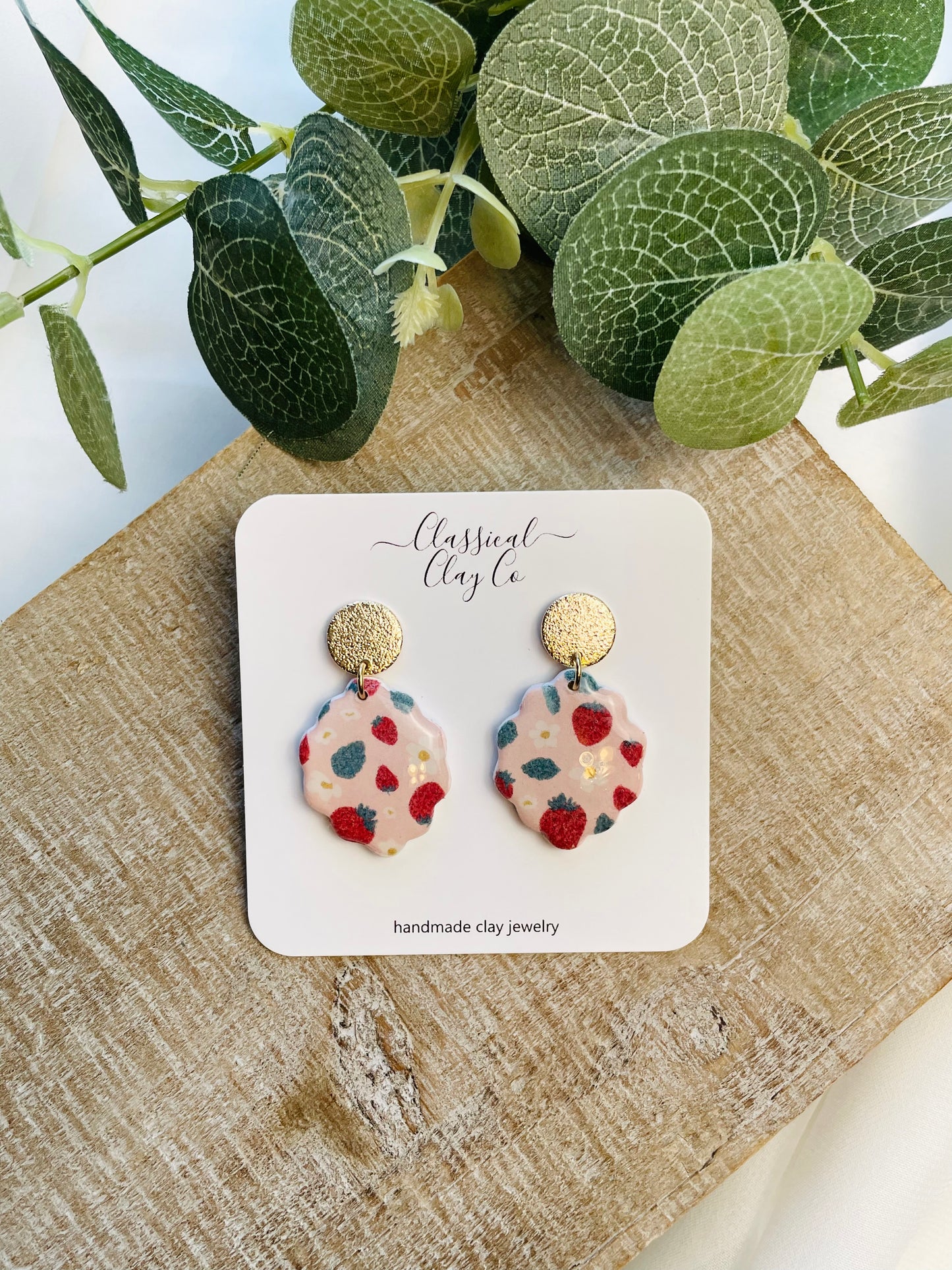 Strawberry Patterned Dangles