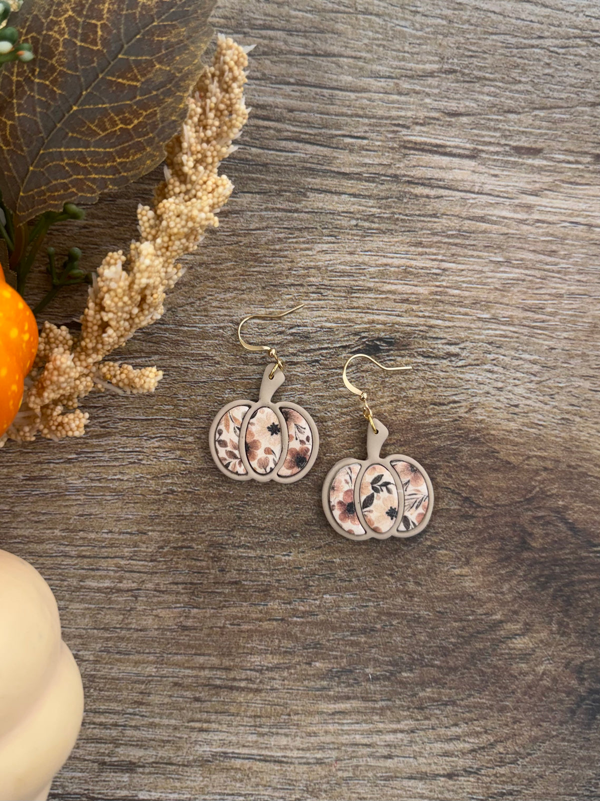 Pumpkin Inlay Dangles