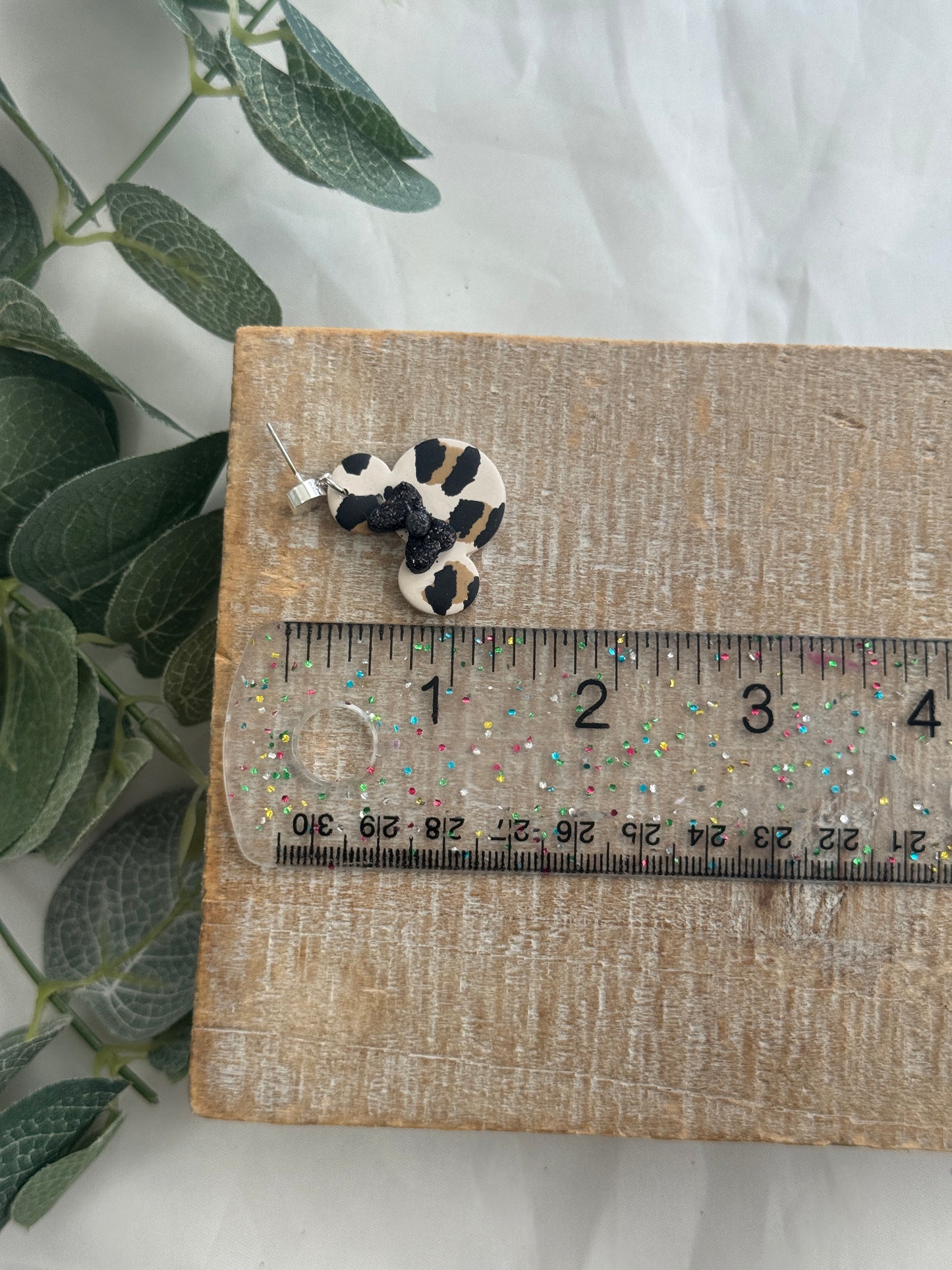 Leopard Print Mouse Dangles