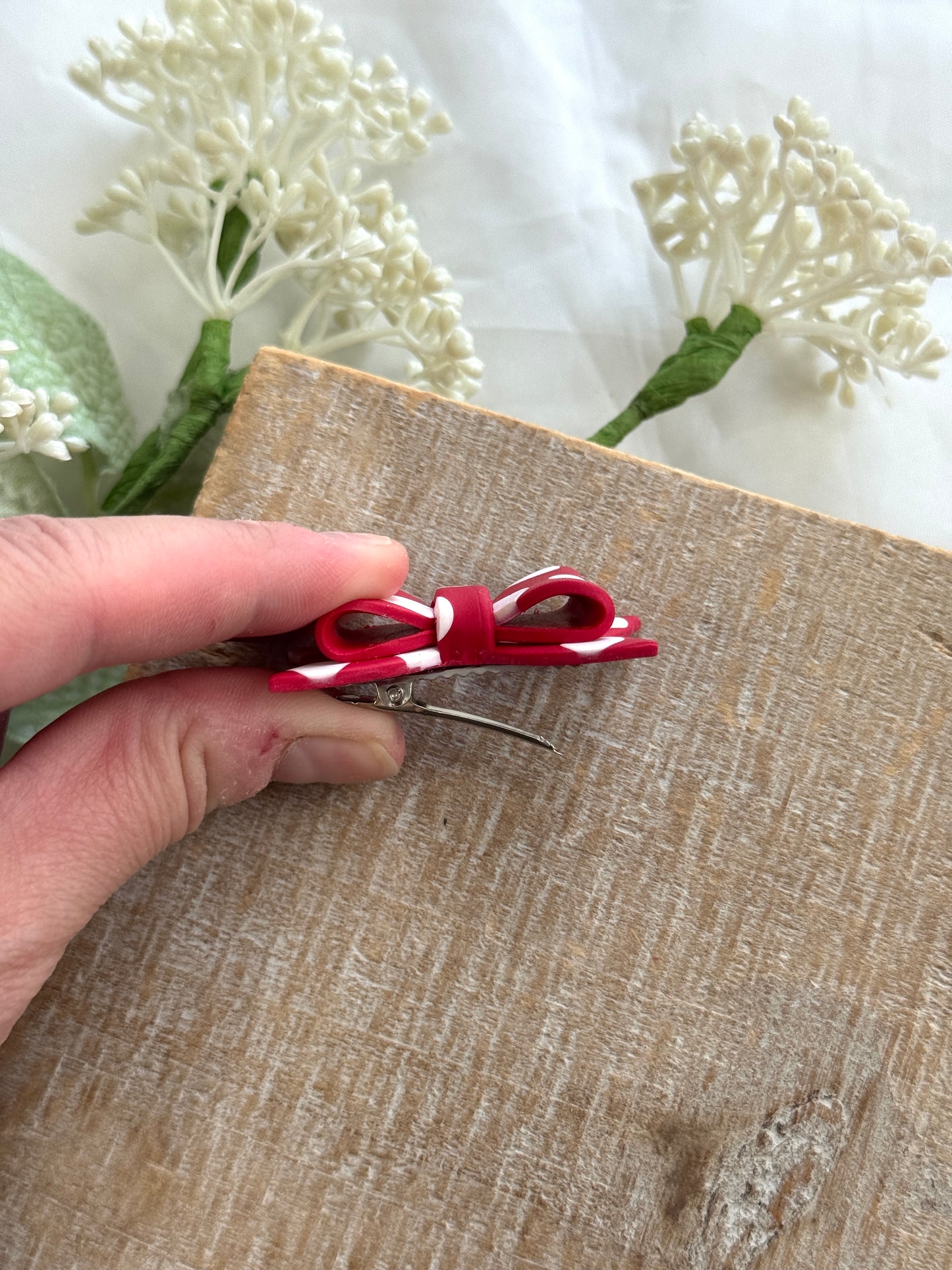 Polka Dot Bow Hair Clip