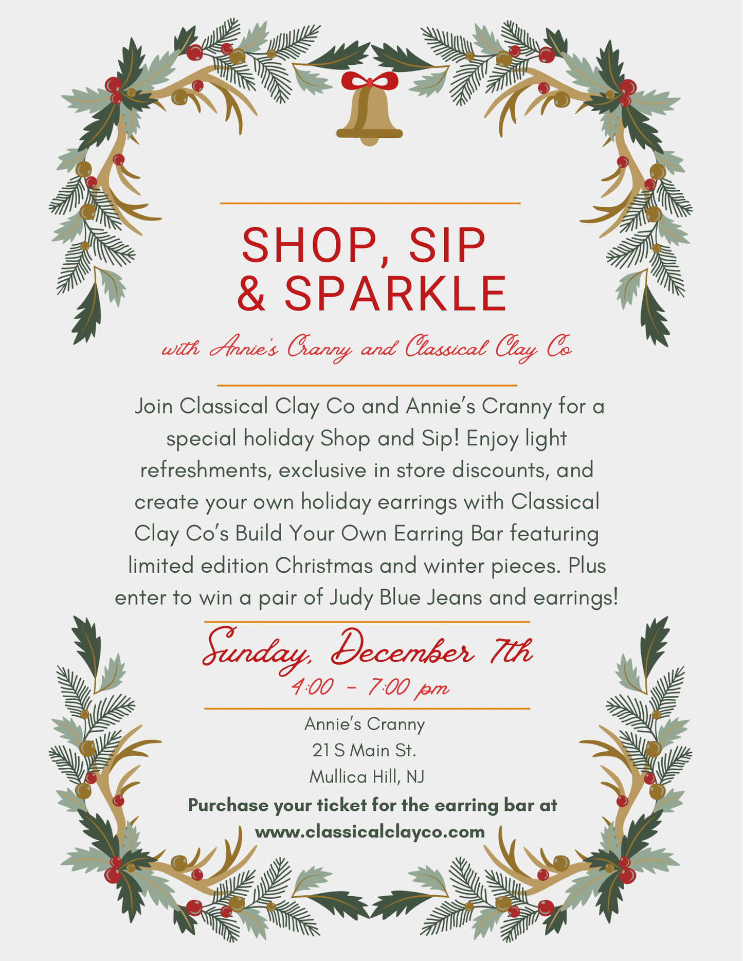 Shop, Sip and Sparkle Build Your Own Earring Bar Event