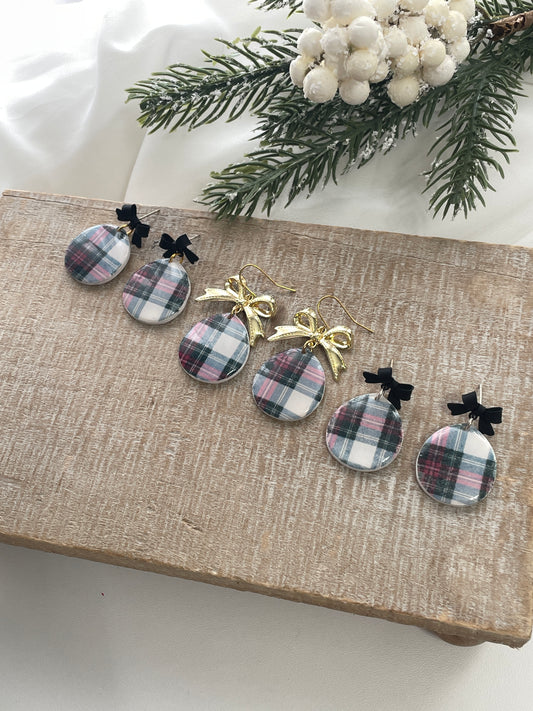 Holiday Plaid Dangles