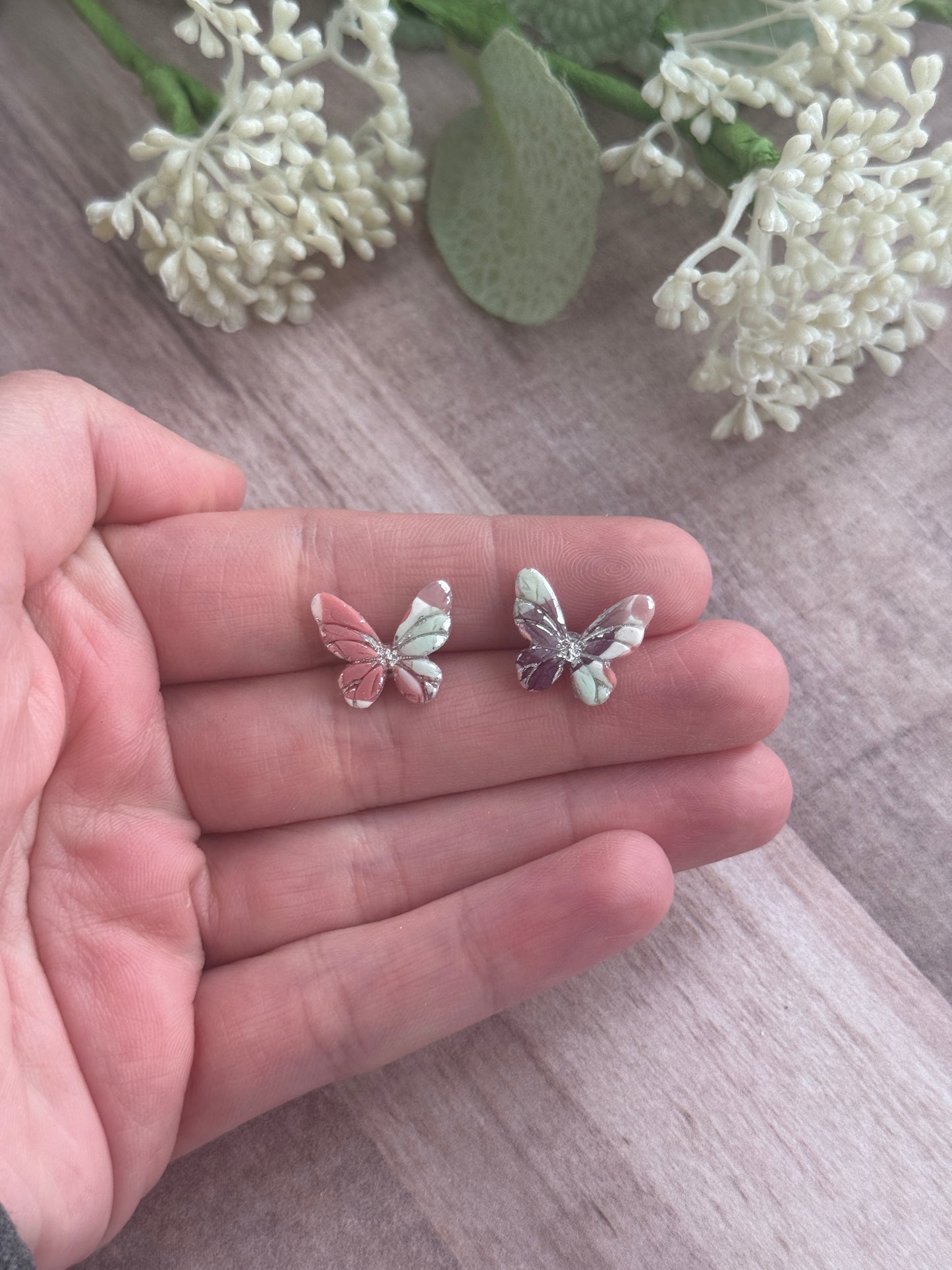 Spring Butterfly CZ Stud Duo