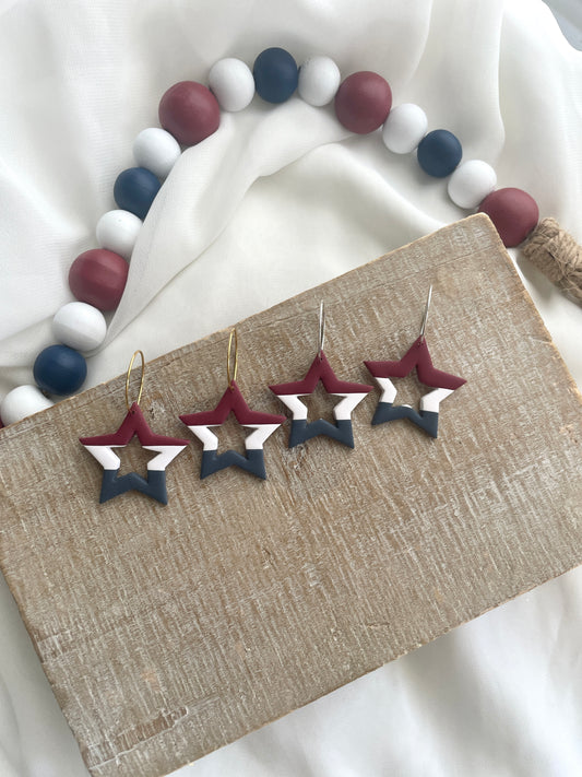 Red White and Blue Star Hoops - Wholesale