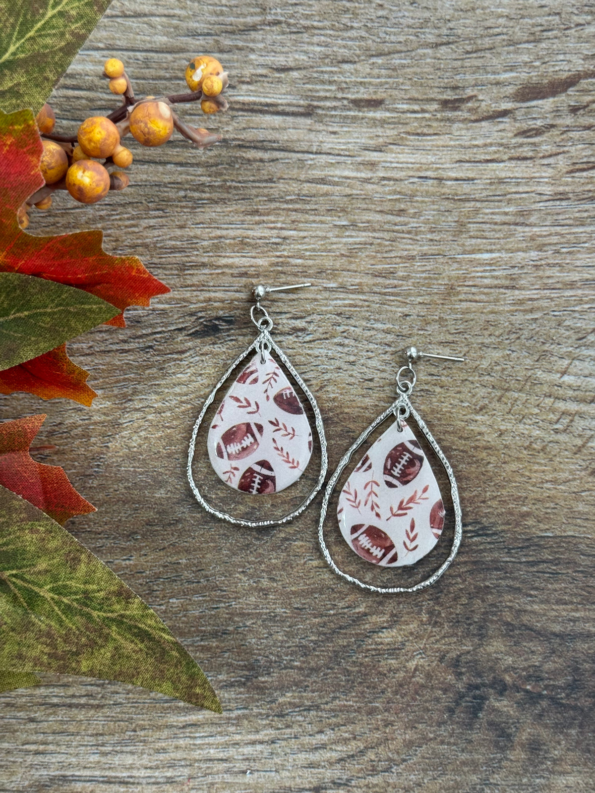 Football Teardrop Dangles