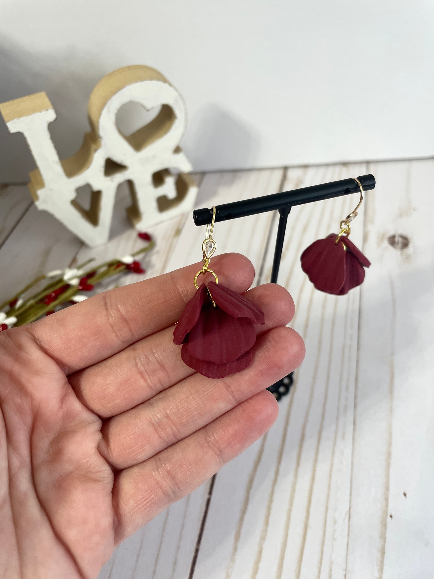 Rose Petal Dangles