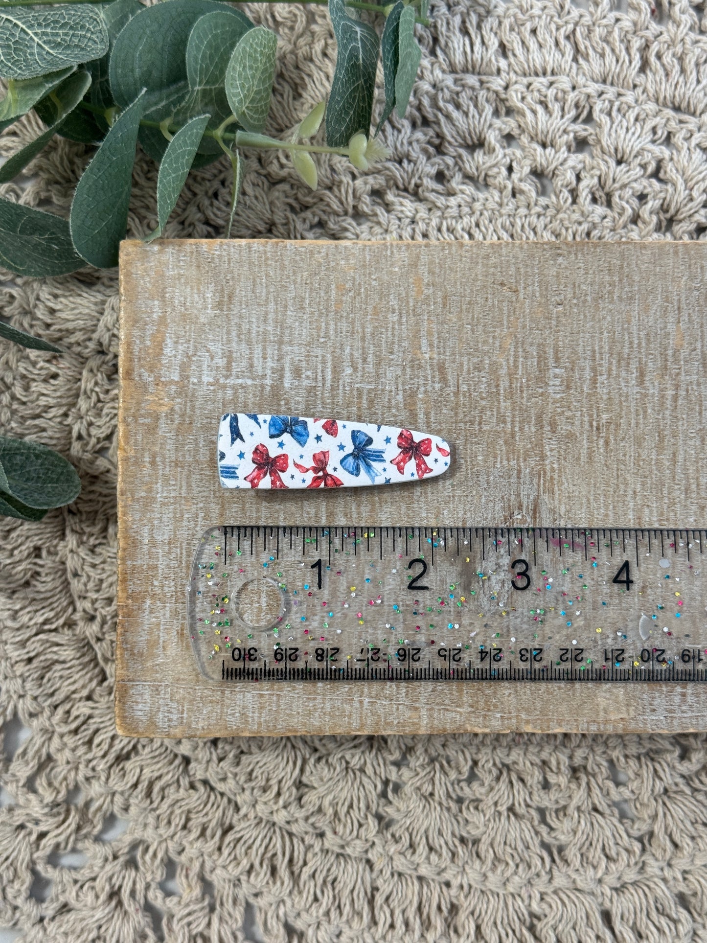 Patriotic Bow Hair Clip & Stud Duo