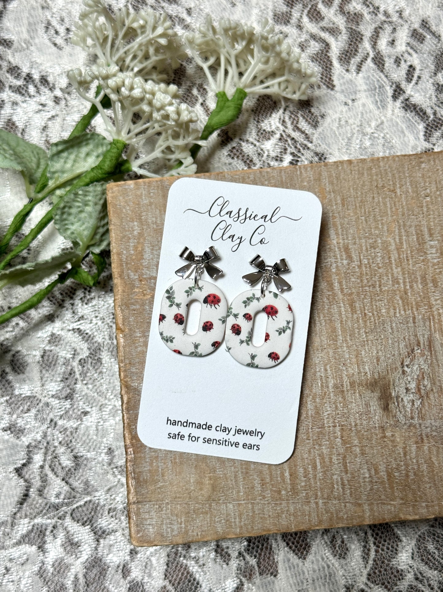 Ladybug Printed Dangles