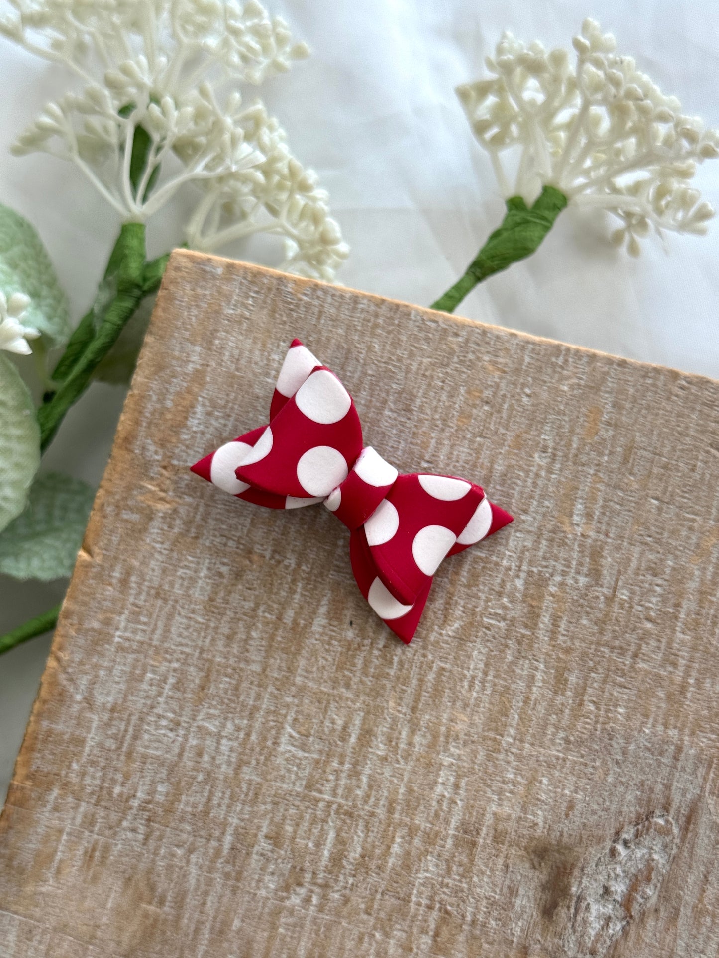 Polka Dot Bow Hair Clip