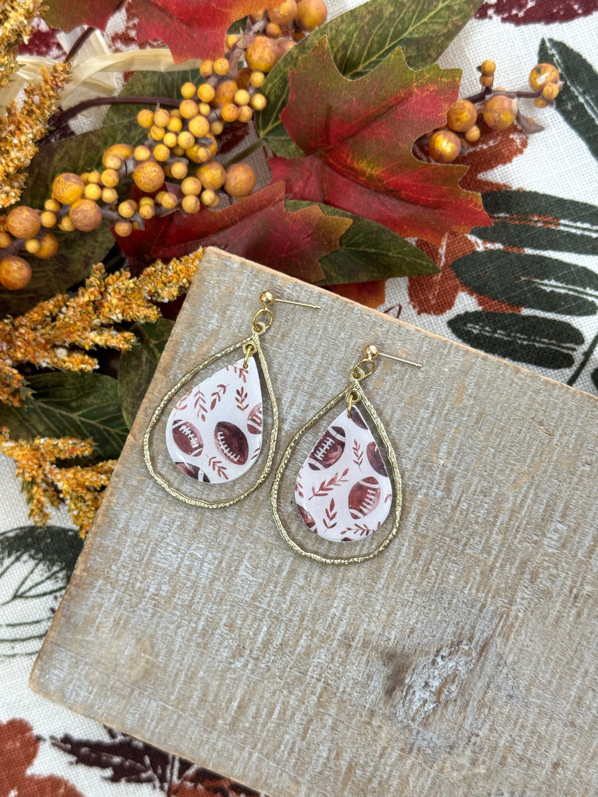 Football Teardrop Dangles
