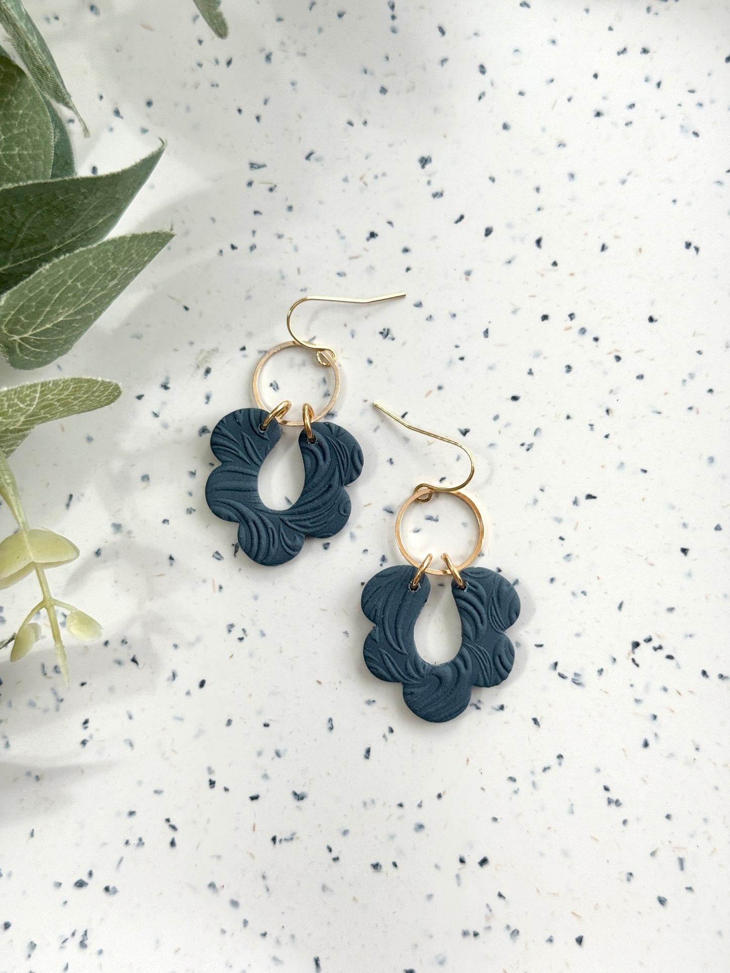 Navy Bubble V Dangles