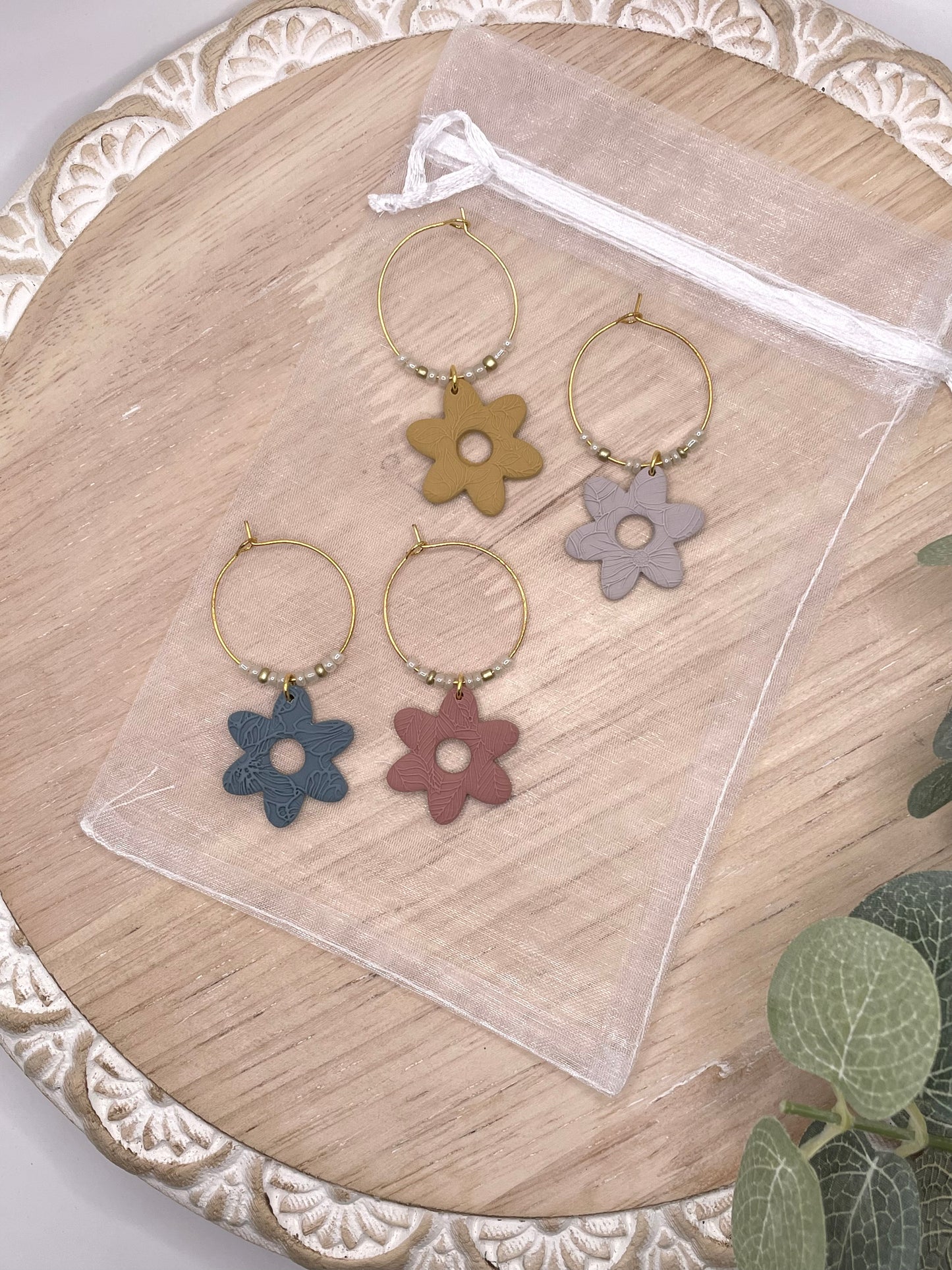 Flower Wine Charms