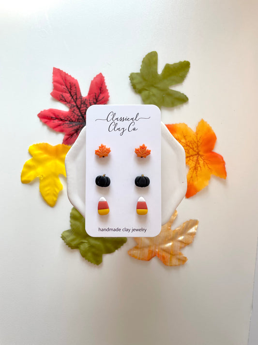 Spooky Stud Pack Mini Polymer Clay Earrings